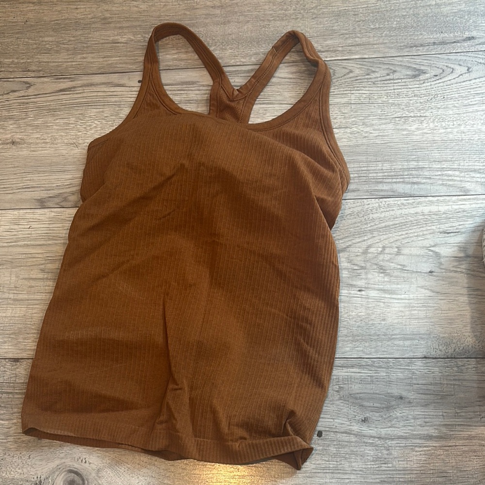 Lululemon Athletica Fitted Brown Sleeveless Tank